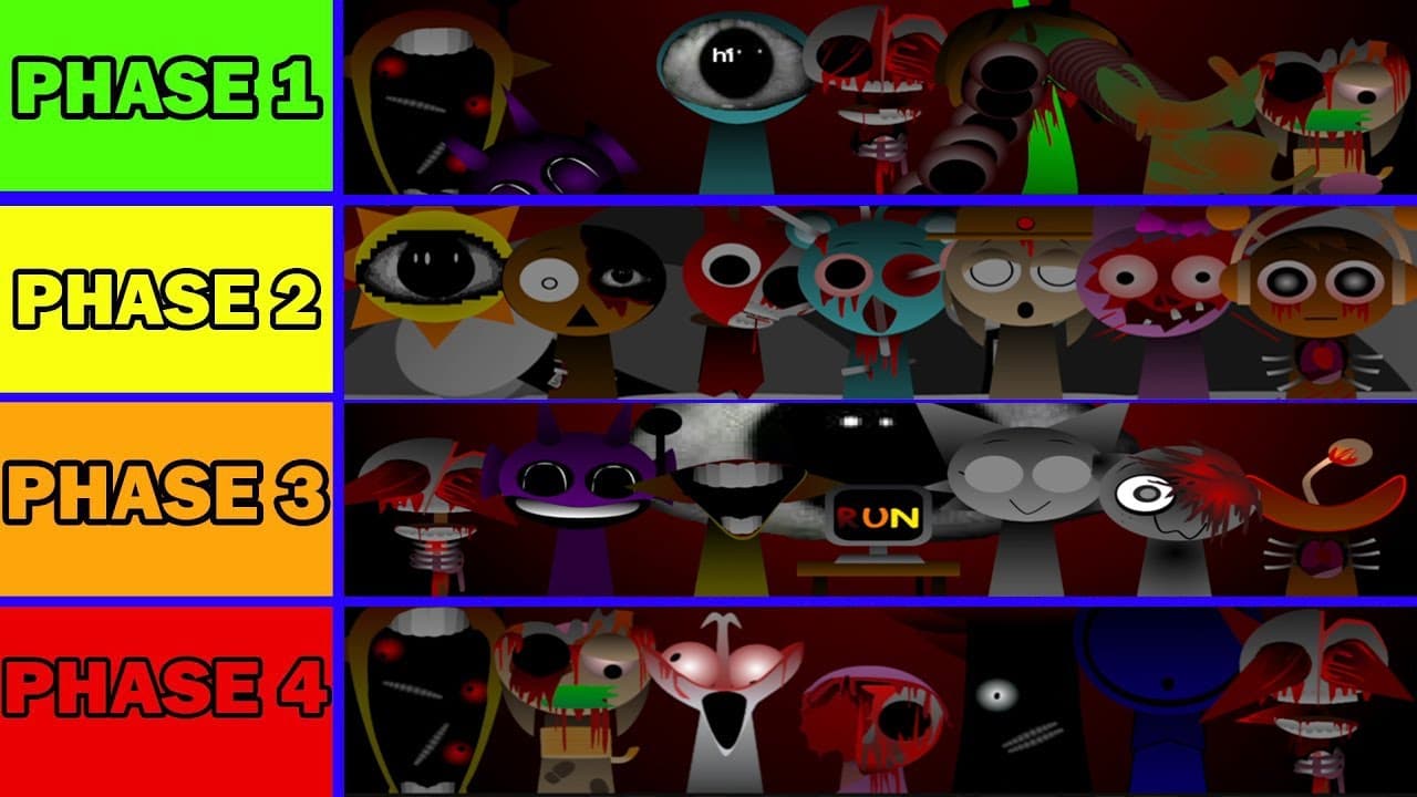 All Phases in Incredibox Sprunki: Phase 7 VS Phase 8 VS Phase 9 VS Phase 10 VS Phase 11 VS Phase 12